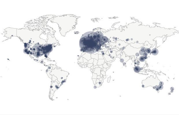 Bitcoin Nodes Map